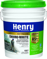 Henry HE687406 Elastomeric Roof Coating, White, 5 gal Pail, Cream